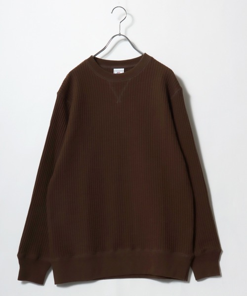 JEMORGAN（ジェーイーモーガン）の「JEMORGAN（ジェーイーモーガン）ヘビーウェイト ビッグワッフルロンT/長袖 無地 ユニセックス（Tシャツ/カットソー・メンズ・マスタード/ブラウン/ブラック/オフホワイト/アッシュグレー/グレー/チャコールグレー・M/L/XL/S）」の22枚目の写真