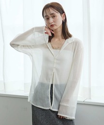 Bulue.（ブルー）の「【Bulue.】楊柳シアーデザインシャツ（シャツ/ブラウス）」