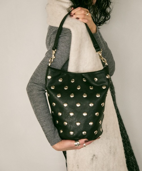 Metal dot 2way bucket bag / メタルドット2wayバケットバッグ