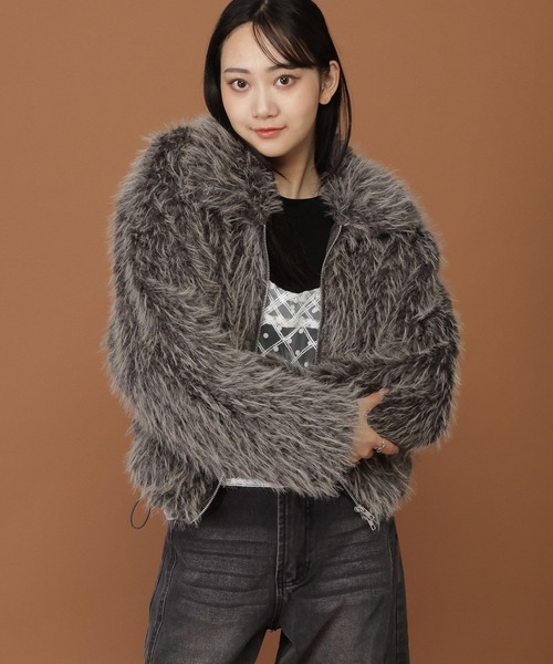 3.3 Field Trip （3.3フィールドトリップ）の「3.3 Field Trip／モコモコファージャケット（ブルゾン・レディース・グレー/ブラウン・FREE）」の6枚目の写真