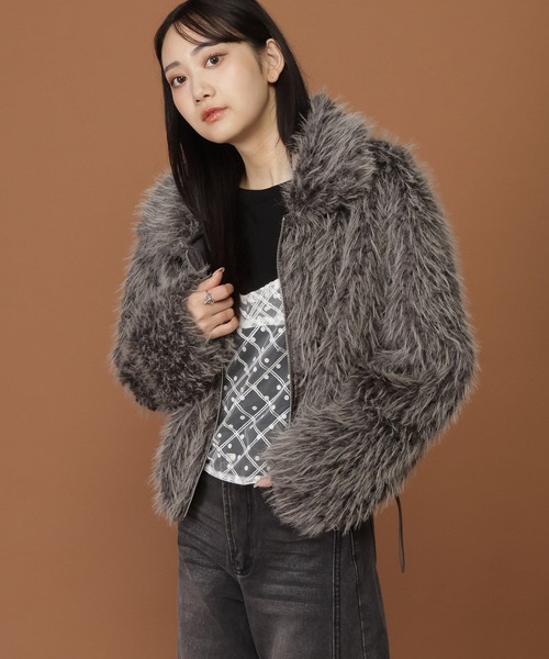 3.3 Field Trip （3.3フィールドトリップ）の「3.3 Field Trip／モコモコファージャケット（ブルゾン・レディース・グレー/ブラウン・FREE）」の8枚目の写真