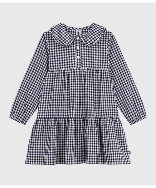 PETIT BATEAU(プチバトー)の「ワンピース(ワンピース・キッズ・ホワイト×ブルー・3YEAR/4YEAR/5YEAR)」の1枚目の写真
