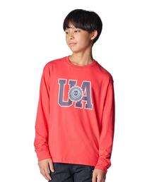 UNDER ARMOUR（アンダーアーマー）の「UAパフォーマンスコットン バーシティ ロゴ ロングスリーブ Tシャツ（トレーニング/キッズ）（Tシャツ/カットソー・キッズ）」