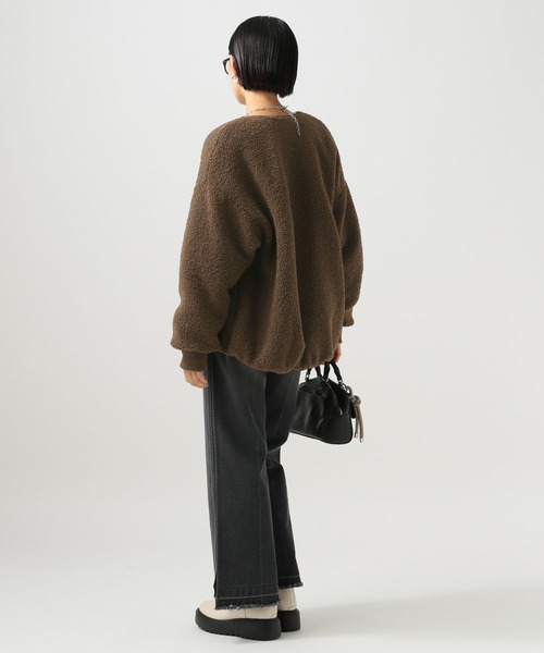 BAYFLOW（ベイフロー）の「[異素材で楽しめる]ボアリバーシブルブルゾン（ブルゾン・レディース・ブラック/ブラウン/オフホワイト・SMALL/MEDIUM）」の8枚目の写真