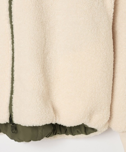 BAYFLOW（ベイフロー）の「[異素材で楽しめる]ボアリバーシブルブルゾン（ブルゾン・レディース・ブラック/ブラウン/オフホワイト・SMALL/MEDIUM）」の16枚目の写真