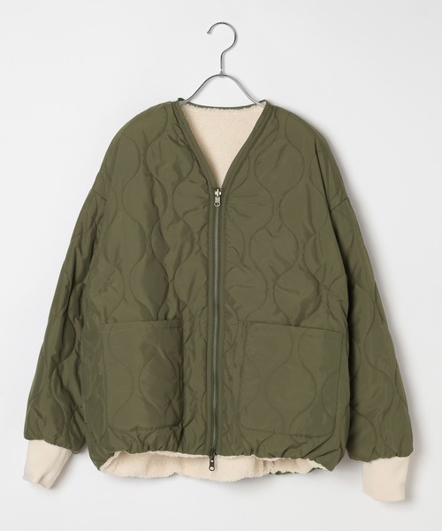 異素材で楽しめる]ボアリバーシブルブルゾン（ブルゾン）｜BAYFLOW