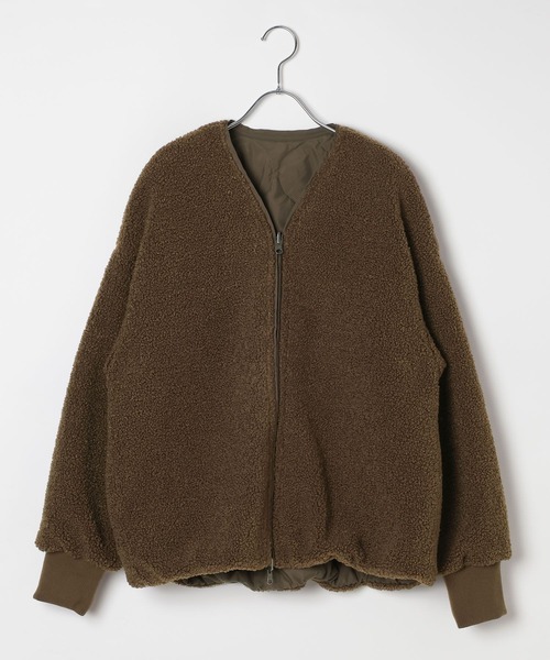 BAYFLOW（ベイフロー）の「[異素材で楽しめる]ボアリバーシブルブルゾン（ブルゾン・レディース・ブラック/ブラウン/オフホワイト・SMALL/MEDIUM）」の12枚目の写真