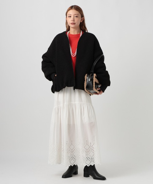 異素材で楽しめる]ボアリバーシブルブルゾン（ブルゾン）｜BAYFLOW