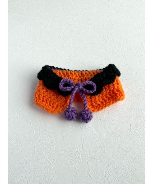 MocoHouse】ハロウィンコスチューム 仮装 手編み/犬用帽子/犬用付け襟