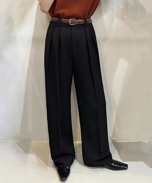 AAXstageRide値下げ交渉あり！ セール】ストレート ダブルタック ワイドパンツ（スラックス）｜aimoha
