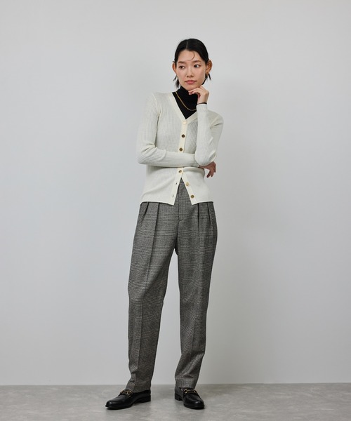セール】ウールレーヨンクラシック2タックパンツ(ヘリンボーン/グレン