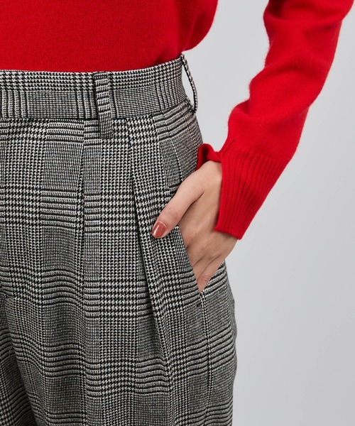 セール】ウールレーヨンクラシック2タックパンツ(ヘリンボーン/グレン