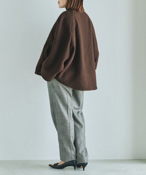 セール】ウールレーヨンクラシック2タックパンツ(ヘリンボーン/グレン