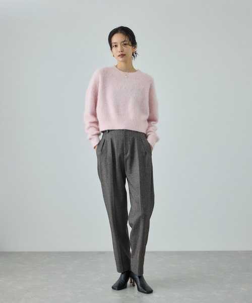 ROPE'（ロペ）の「ウールレーヨンクラシック2タックパンツ(ヘリンボーン/グレンチェック)/セットアップ対応（その他パンツ・レディース・ブラック系その他2/ブラック系その他・40/38/36）」の5枚目の写真