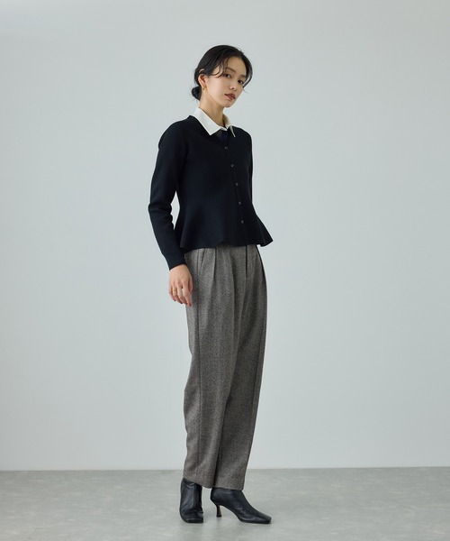 ROPE'（ロペ）の「ウールレーヨンクラシック2タックパンツ(ヘリンボーン/グレンチェック)/セットアップ対応（その他パンツ・レディース・ブラック系その他2/ブラック系その他・40/38/36）」の8枚目の写真