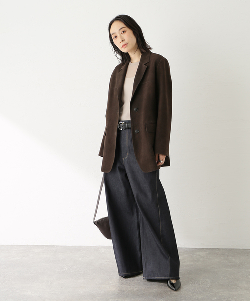 journal standard L'essage（ジャーナルスタンダードレサージュ）の「スウェードジャケット（テーラードジャケット・レディース・ブラウン・FREE）」の7枚目の写真
