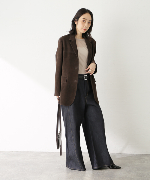 journal standard L'essage（ジャーナルスタンダードレサージュ）の「スウェードジャケット（テーラードジャケット・レディース・ブラウン・FREE）」の9枚目の写真