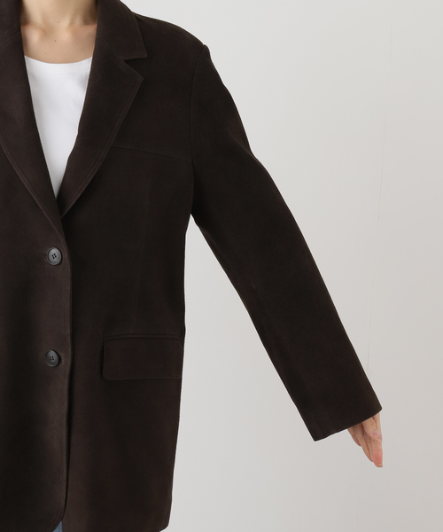 journal standard L'essage（ジャーナルスタンダードレサージュ）の「スウェードジャケット（テーラードジャケット・レディース・ブラウン・FREE）」の14枚目の写真