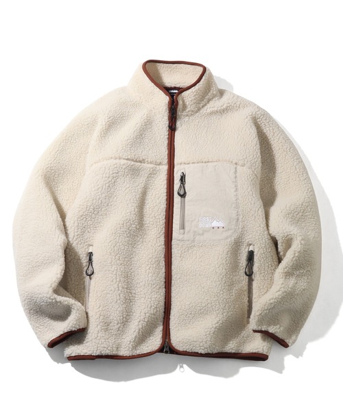 FIRST DOWN(ファーストダウン)の「【FIRST DOWN/ファーストダウン】 BOA JKT / タンブリングボア ジャケット(ブルゾン・メンズ・ブラック/ライトベージュ・L/M/S/XL)」の1枚目の写真