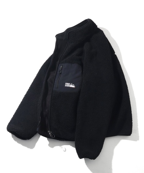 FIRST DOWN(ファーストダウン)の「【FIRST DOWN/ファーストダウン】 BOA JKT / タンブリングボア ジャケット(ブルゾン・メンズ・ブラック/ライトベージュ・L/M/S/XL)」の4枚目の写真