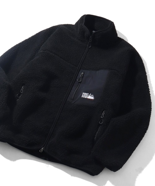 FIRST DOWN(ファーストダウン)の「【FIRST DOWN/ファーストダウン】 BOA JKT / タンブリングボア ジャケット(ブルゾン・メンズ・ブラック/ライトベージュ・L/M/S/XL)」の6枚目の写真