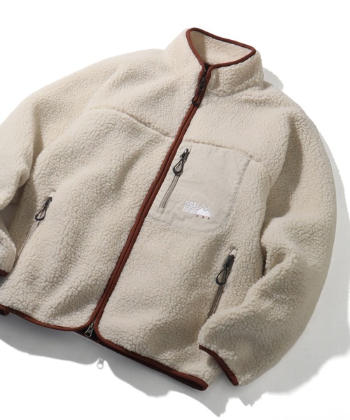 FIRST DOWN(ファーストダウン)の「【FIRST DOWN/ファーストダウン】 BOA JKT / タンブリングボア ジャケット(ブルゾン・メンズ・ブラック/ライトベージュ・L/M/S/XL)」の7枚目の写真