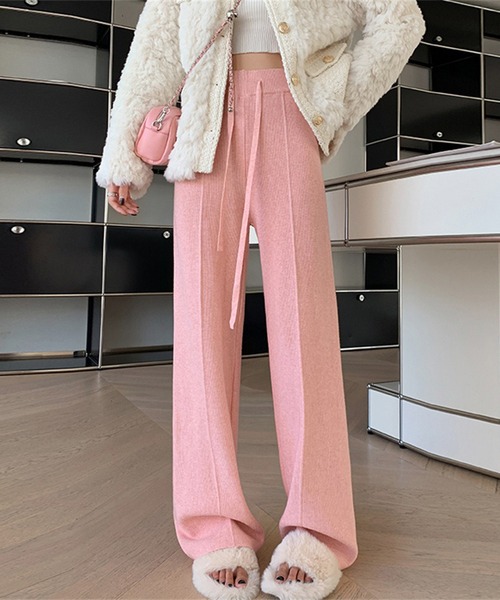 L LABEL(エルラベル)の「センターラインサーマルニットパンツ(その他パンツ・レディース・ブラック/ベージュ/グレー/ホワイト/ピンク・FREE)」の9枚目の写真
