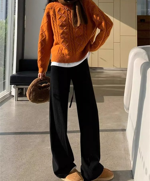L LABEL(エルラベル)の「センターラインサーマルニットパンツ(その他パンツ・レディース・ブラック/ベージュ/グレー/ホワイト/ピンク・FREE)」の16枚目の写真