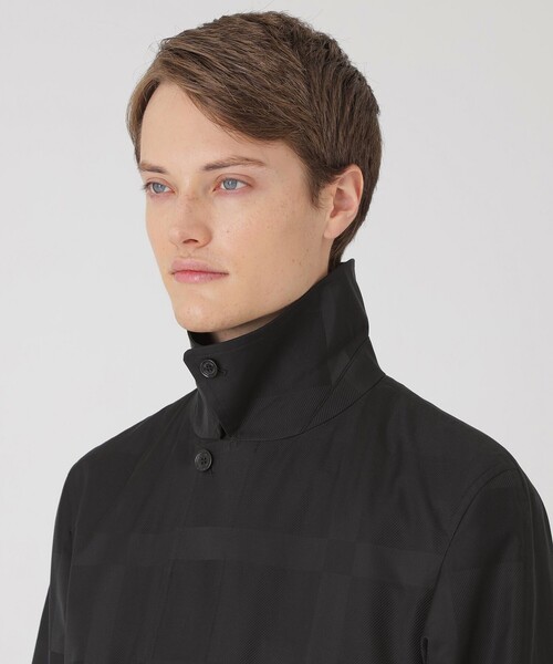 BLACK LABEL CRESTBRIDGE（ブラックレーベル・クレストブリッジ）の「シャドーチェックラミネートステンカラーコート（ステンカラーコート・メンズ・ブラック・M/XL/L）」の6枚目の写真