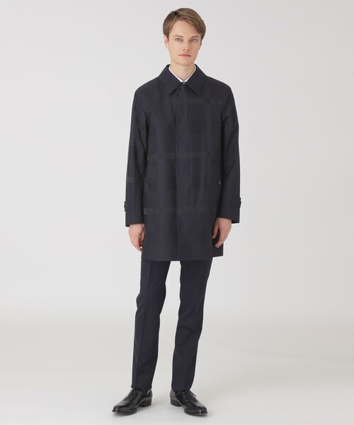 BLACK LABEL CRESTBRIDGE（ブラックレーベル・クレストブリッジ）の「シャドーチェックラミネートステンカラーコート（ステンカラーコート・メンズ・ブラック・M/XL/L）」の10枚目の写真