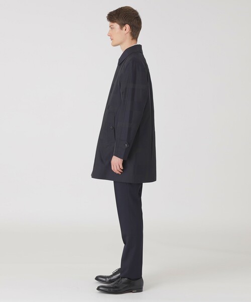 BLACK LABEL CRESTBRIDGE（ブラックレーベル・クレストブリッジ）の「シャドーチェックラミネートステンカラーコート（ステンカラーコート・メンズ・ブラック・M/XL/L）」の11枚目の写真