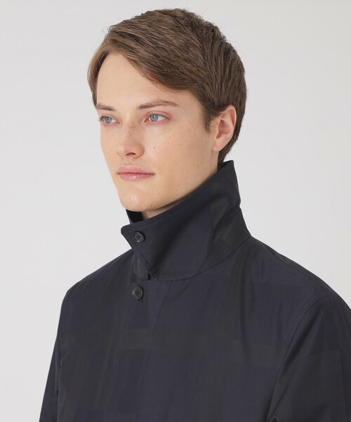 BLACK LABEL CRESTBRIDGE（ブラックレーベル・クレストブリッジ）の「シャドーチェックラミネートステンカラーコート（ステンカラーコート・メンズ・ブラック・M/XL/L）」の14枚目の写真