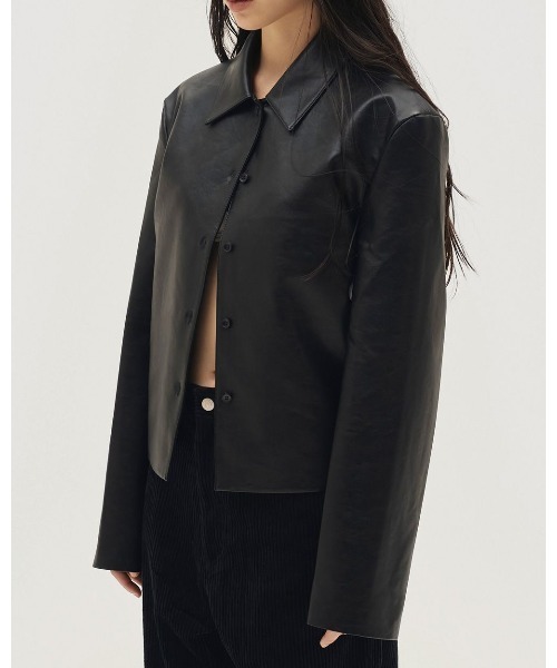 TODAYFUL（トゥデイフル）の「【TODAYFUL/トゥデイフル】Leather Shirts Jacket/レザーシャツジャケット（テーラードジャケット・レディース・ダークブラウン/ブラック・36/38）」の8枚目の写真