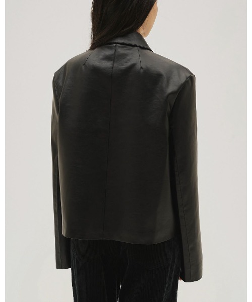 TODAYFUL（トゥデイフル）の「【TODAYFUL/トゥデイフル】Leather Shirts Jacket/レザーシャツジャケット（テーラードジャケット・レディース・ダークブラウン/ブラック・36/38）」の4枚目の写真