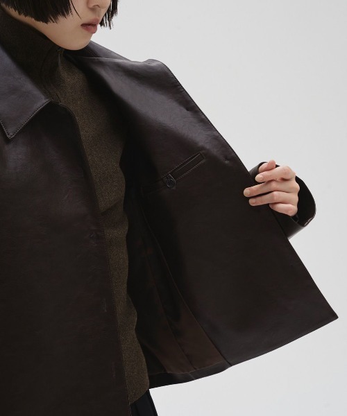 TODAYFUL（トゥデイフル）の「【TODAYFUL/トゥデイフル】Leather Shirts Jacket/レザーシャツジャケット（テーラードジャケット・レディース・ダークブラウン/ブラック・36/38）」の22枚目の写真