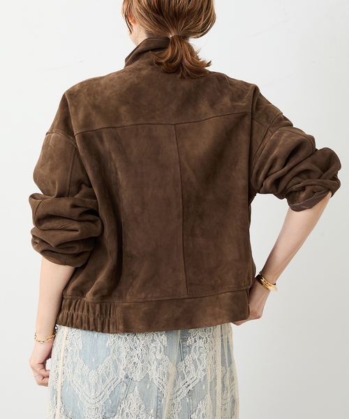 Deuxieme Classe(ドゥーズィエムクラス)の「*Suede Cropped ブルゾン(ライダースジャケット・レディース・ウッド・FREE)」の5枚目の写真