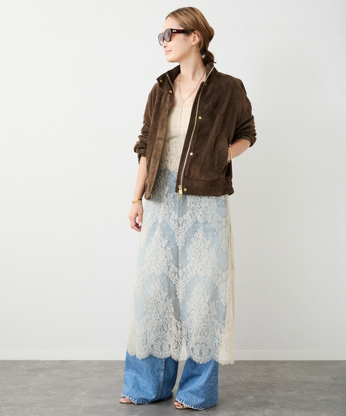 Deuxieme Classe(ドゥーズィエムクラス)の「*Suede Cropped ブルゾン(ライダースジャケット・レディース・ウッド・FREE)」の8枚目の写真