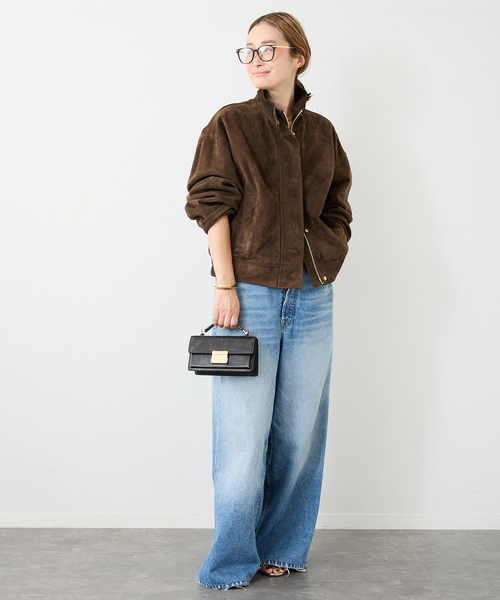 Deuxieme Classe(ドゥーズィエムクラス)の「*Suede Cropped ブルゾン(ライダースジャケット・レディース・ウッド・FREE)」の14枚目の写真