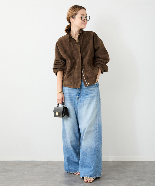 Deuxieme Classe(ドゥーズィエムクラス)の「*Suede Cropped ブルゾン(ライダースジャケット・レディース・ウッド・FREE)」の15枚目の写真