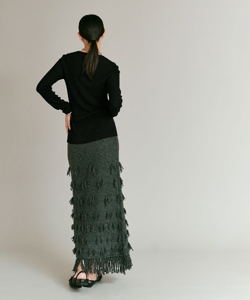 W:Huku(フーク)の「【W:Huku / ウールミックス ライトニット】ロングスリーブ カーディガン / Wool Blend Lightweight Knit Cardigan(ニット/セーター・レディース・ブラック/チャコール/ライトグレー/ブラウン・FREE)」の14枚目の写真