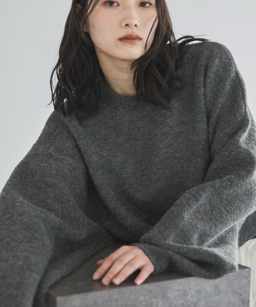 ハンドウォッシャブル】ダブルフェイスクロップドニット（ニット