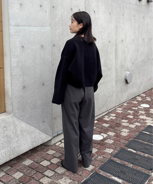 ハンドウォッシャブル】ダブルフェイスクロップドニット（ニット