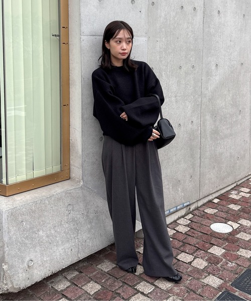 ハンドウォッシャブル】ダブルフェイスクロップドニット（ニット