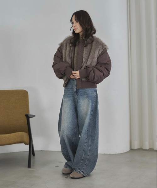 feepur（フェピュール）の「【ハンドウォッシャブル】ダブルフェイスクロップドニット（ニット/セーター・レディース・ブラック/チャコールグレー/ベージュ/ブラウン/ピンク・MEDIUM）」の10枚目の写真