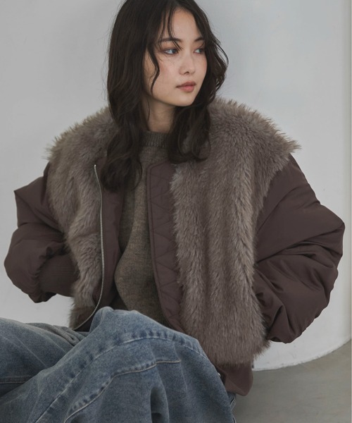 feepur（フェピュール）の「【ハンドウォッシャブル】ダブルフェイスクロップドニット（ニット/セーター・レディース・ブラック/チャコールグレー/ベージュ/ブラウン/ピンク・MEDIUM）」の11枚目の写真