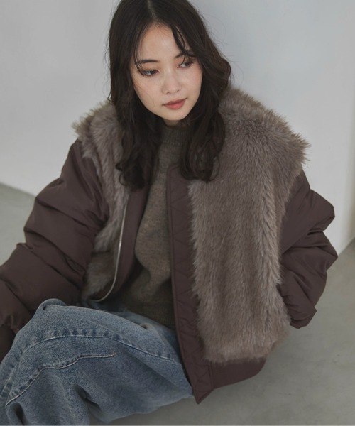 feepur（フェピュール）の「【ハンドウォッシャブル】ダブルフェイスクロップドニット（ニット/セーター・レディース・ブラック/チャコールグレー/ベージュ/ブラウン/ピンク・MEDIUM）」の12枚目の写真