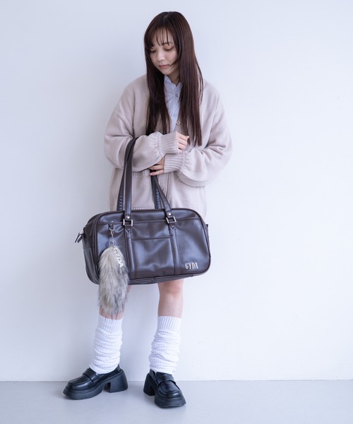 GYDA(ジェイダ)ファーチャーム付き合皮スクールボストン GY-B411