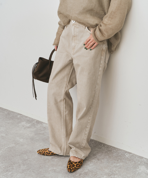 Spick & Span（スピックアンドスパン）の「upper hights/アッパーハイツ 別注THE HIM*（デニムパンツ・レディース・ブラック/ベージュ・23/26/25/24）」の12枚目の写真