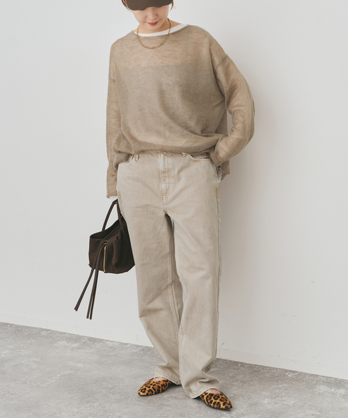 Spick & Span（スピックアンドスパン）の「upper hights/アッパーハイツ 別注THE HIM*（デニムパンツ・レディース・ブラック/ベージュ・23/26/25/24）」の15枚目の写真