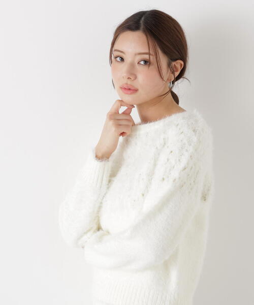 PROPORTION BODY DRESSING(プロポーションボディドレッシング)の「ラメ入り求心柄ニット / 1215270127(ニット/セーター・レディース・ベージュ/グレー/ホワイト系その他・FREE)」の22枚目の写真